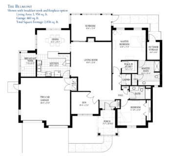 The belmont breakfast nook floor plan image