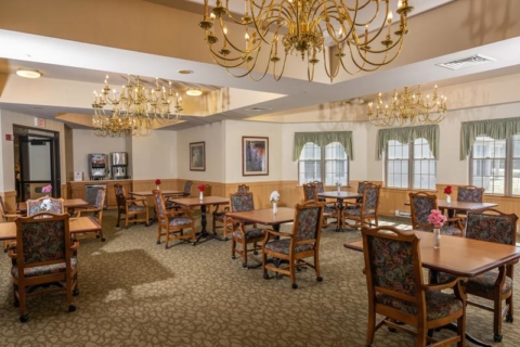 STM Interiors dining room skilled nursing