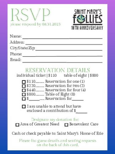 Follies RSVP