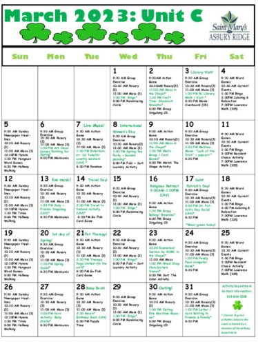 Memory Care March 2023