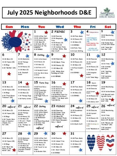 Skilled Nursing Calendar: July 2025